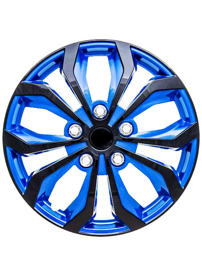 EMTC Pack of 4 EM-3138 Taiwan Wheel Cover | 14" Inch | Blue Black Q Universal Nested Style  - Image 2