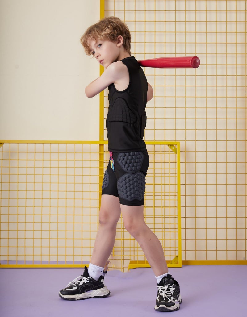 Topeter Youth Catchers Gear for Softball, Boys Padded Chest Protective Shirt for Hockey Paintball Training Tank Top (YL) - Image 5
