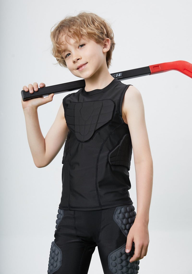 Topeter Youth Catchers Gear for Softball, Boys Padded Chest Protective Shirt for Hockey Paintball Training Tank Top (YL) - Image 2