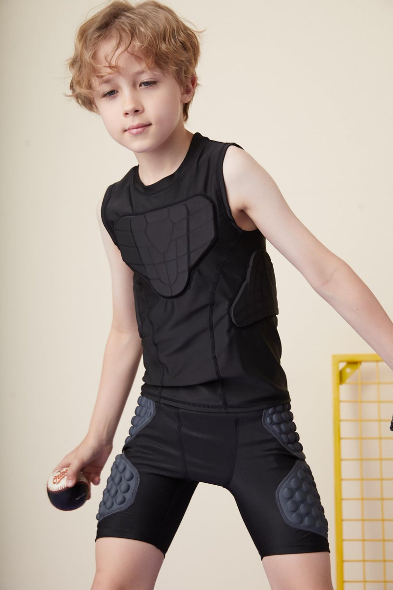 Topeter Youth Catchers Gear for Softball, Boys Padded Chest Protective Shirt for Hockey Paintball Training Tank Top (YL) - Image 3
