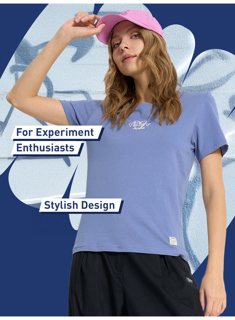 Termit تي شيرت تيرميت جرافيك بالتوت الأزرق للنساء والفتيات - قصّة ضيقة، قطن ناعم، قماش قابل للتنفس، أزياء شوارع أنيقة، مريحة ومتعددة الاستخدامات للارتداء اليومي - Image 2