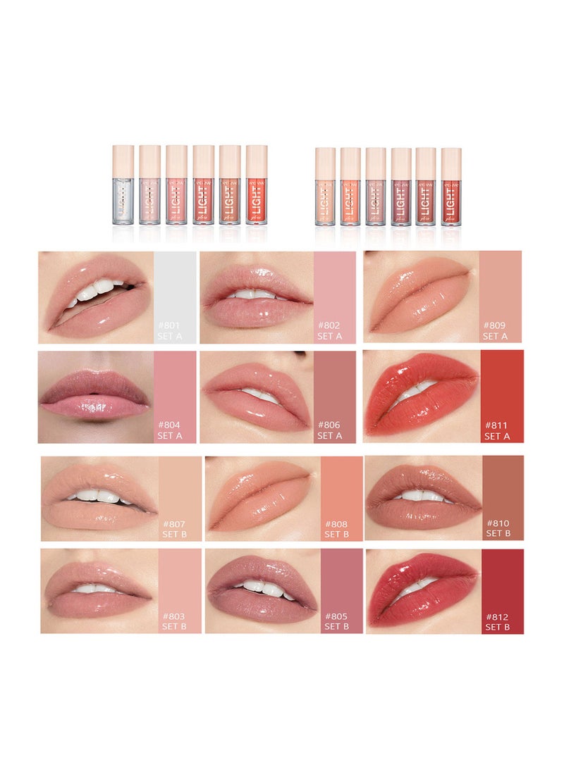 Handaiyan Lip Gloss Set 12 Pcs Hydrating Moisturizing Long Lasting High Glossy Light Stain Super Shiny Balm Oil Tinted Treatment Glow Glass Shine Makeup Colored Bright Lifter For Women Girls  - Image 2