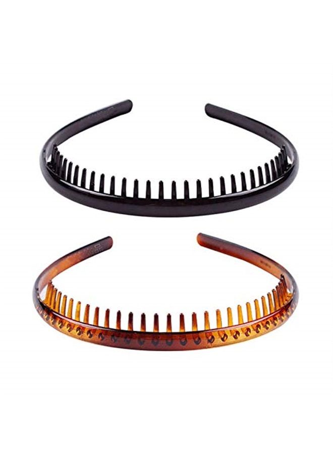 Teppylony 2PCS Plastic Tooth Hair Comb Headband Hard Headbands Zigzag Hair Band Toothed Headband Women Men Hair Accessory  (Style B#) - Image 2