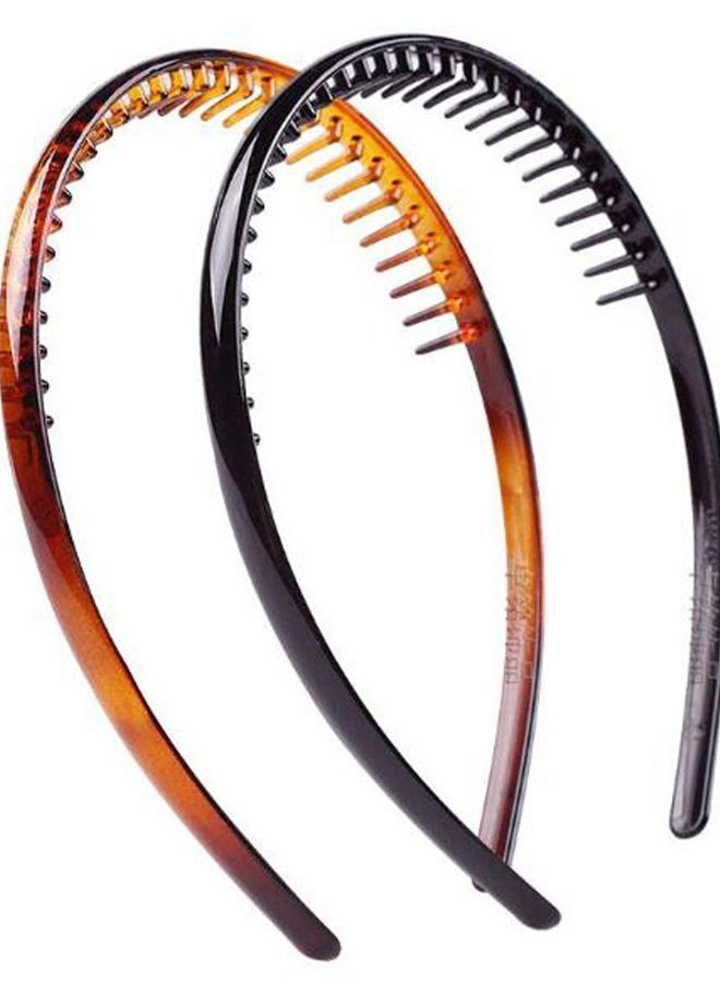 Teppylony 2PCS Plastic Tooth Hair Comb Headband Hard Headbands Zigzag Hair Band Toothed Headband Women Men Hair Accessory  (Style B#) - Image 1