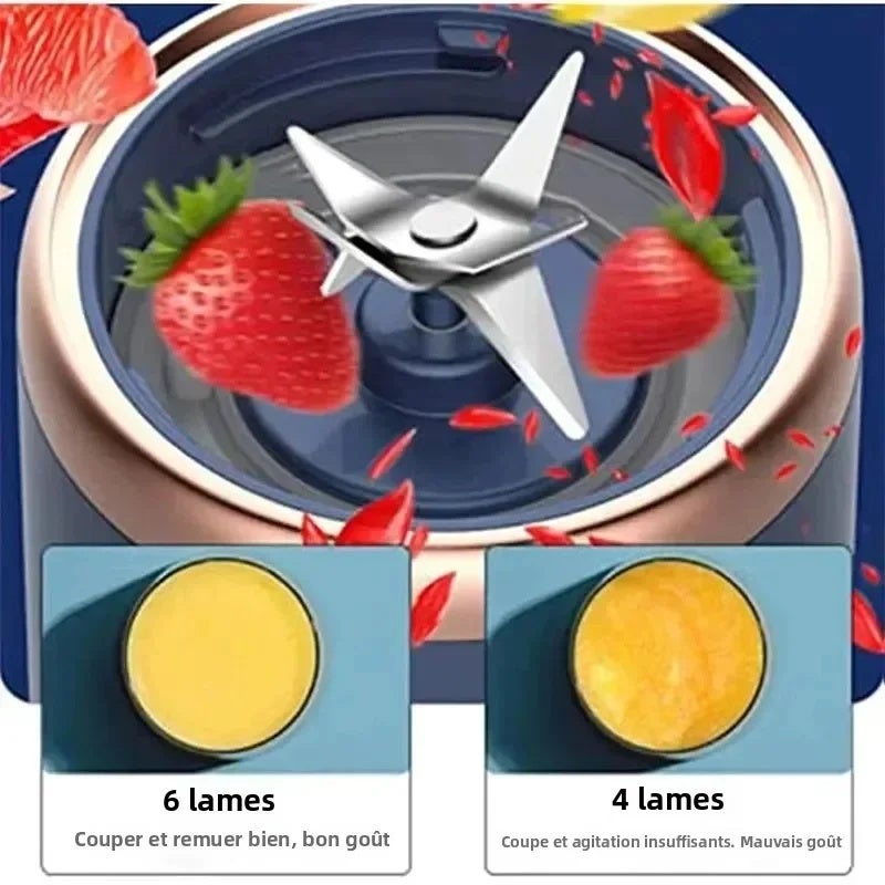جيو خلاط شخصي 6 Color 400ml Portable USB Blender Electric Travel Juicer Cup For Smoothie Milkshake Kitchen Mini Mixer Tool - Image 4