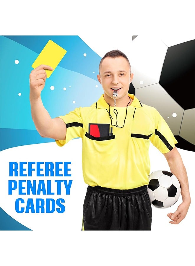 اتش واي 2 مجموعة بطاقة حكم كرة القدم الرياضية بطاقة حمراء بطاقة صفراء مع 2 قطعة صافرات حكم معدنية - Image 4