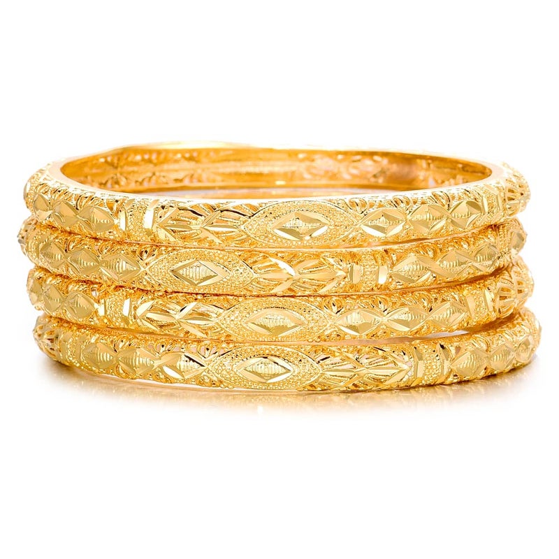 Ethlyn Large sized Bangles Sets for Women Gold Color oversized Big size wrist Bangles&Bracelet Birthday Gift for mum wife girlfriend grandma - Image 1