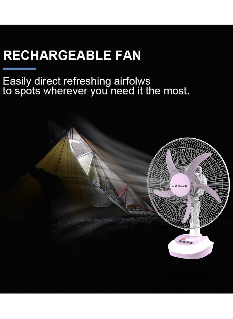Stargold Rechargeable Oscillating Fan 5 Speed With LED Light Fan 16inch 25W - Image 5