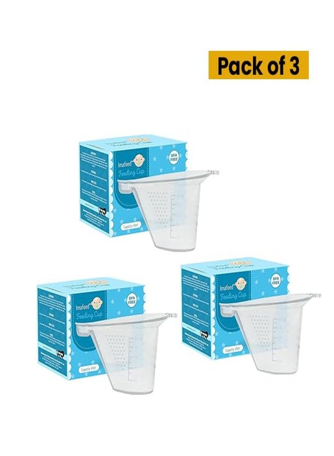 ImaFeed® Boilable Reusable Baby Feeding Silicone Cup (Pack of 3) || Round Shape - 45 ml. (Transparent) - Image 2