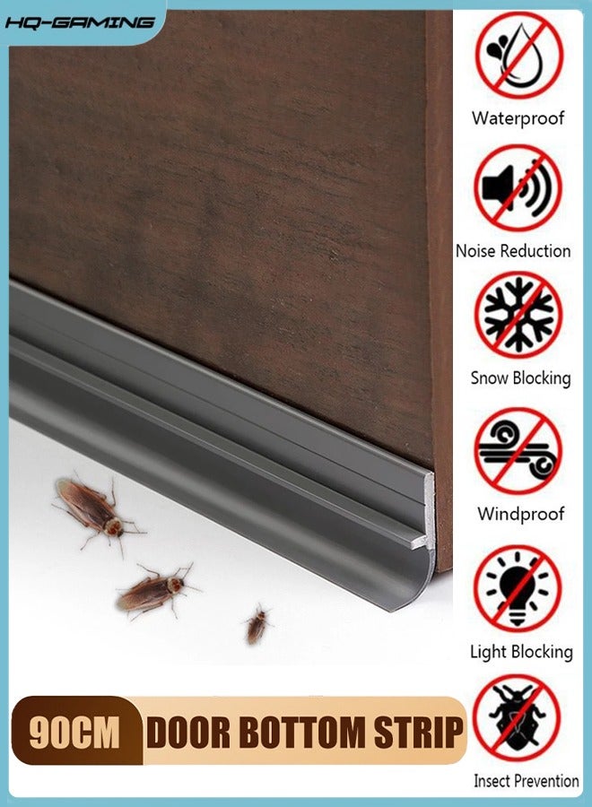 HQ-GAMING Door Draft Stopper Under Door Seal for Exterior Interior Doors, Door Sweep Strip Under Door Draft Blocker, Soundproof Door Bottom Weather Stripping, Grey  - Image 1