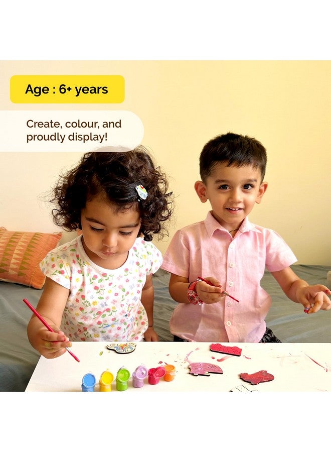 شومي طقم رسم مغناطيسي خشبي خاص بك - موضوعات مركبات للأطفال (6 سنوات فما فوق) | 6 قطع، 6 ألوان وفرشاة - طقم رسم | طقم تلوين فني وحرفي | غير سام وآمن - Image 4