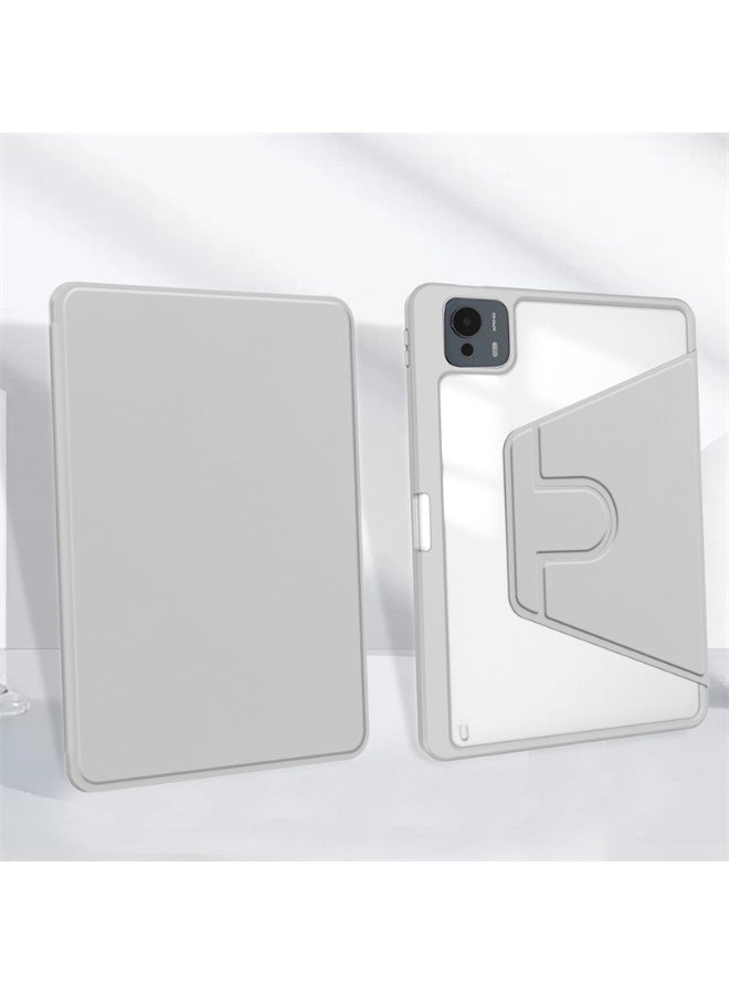 عام غطاء جلدي لشاومي باد 7S برو 12.5 بوصة 2025 - مع إيقاظ/نوم تلقائي، حامل دوار 360° وغطاء خلفي أكريليك شفاف مع حافظة قلم مدمجة - Image 3