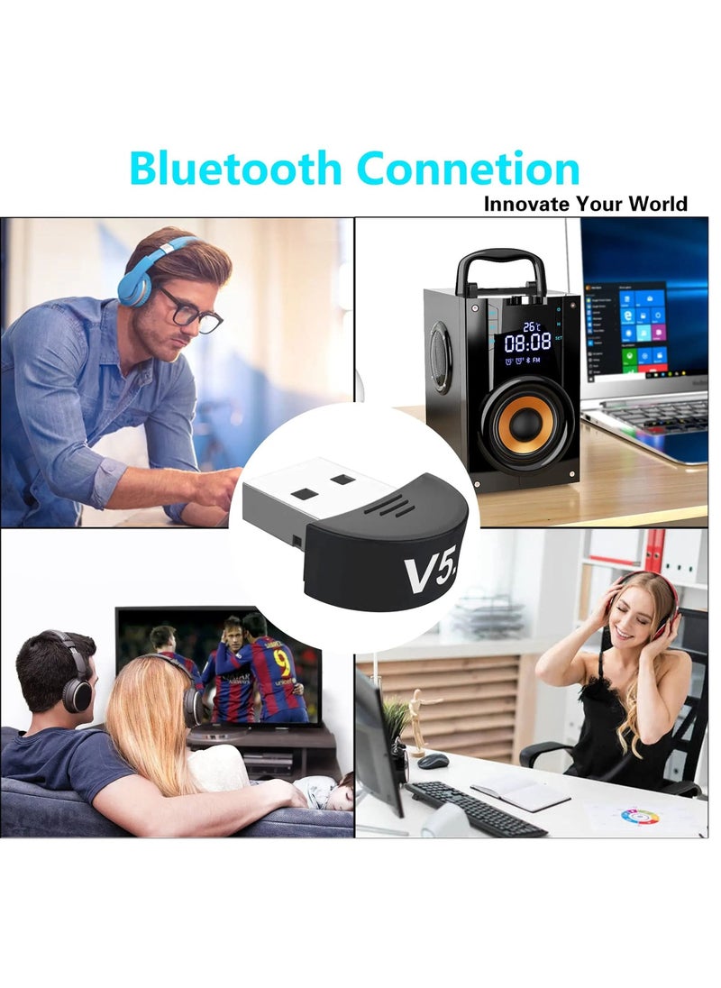 KASTWAVE - Bluetooth Adapter for PC，USB Mini Bluetooth 5.0 EDR Dongle for Computer Desktop Wireless Transfer for Mouse, Keyboard, Headphones, Speaker and Other Bluetooth Devices - Image 1