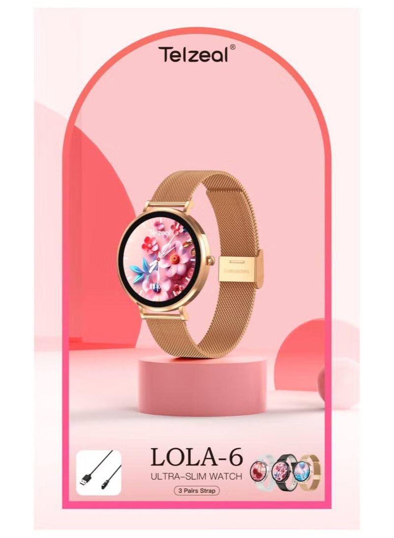 TELZEAL SMART WATCH LOLA-6 ULTRA - SLIM WATCH  WITH 3 PAIR STRAPS - Image 1