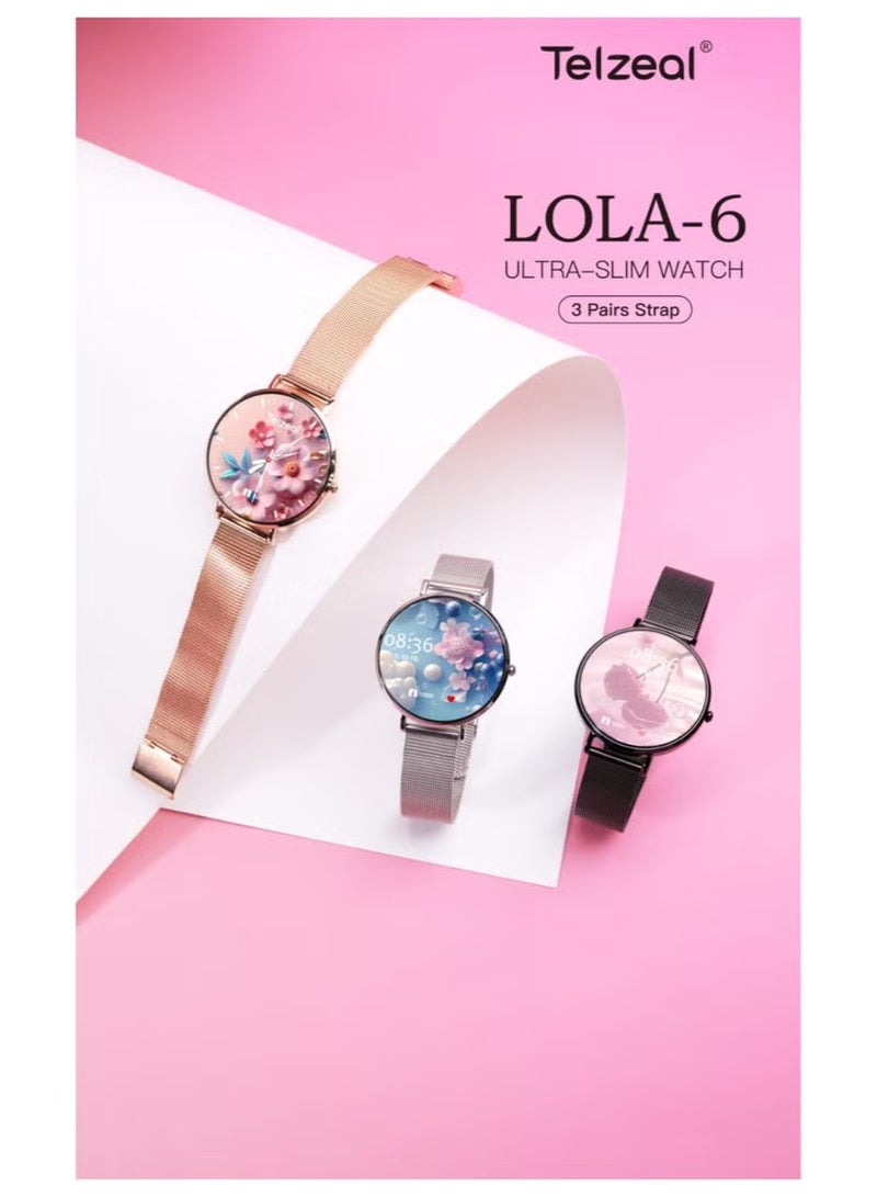 TELZEAL SMART WATCH LOLA-6 ULTRA - SLIM WATCH  WITH 3 PAIR STRAPS - Image 2