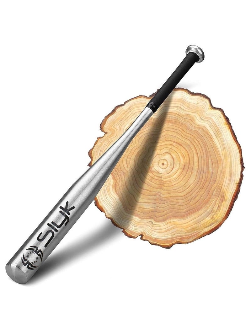 SLYK Professional Aluminium Baseball Bat 34 inch, Aluminium Alloy 2.5" Barrel Baseball Stick for Batting Practice and Home Security (34" - Heavy Weight, Silver) - Image 1