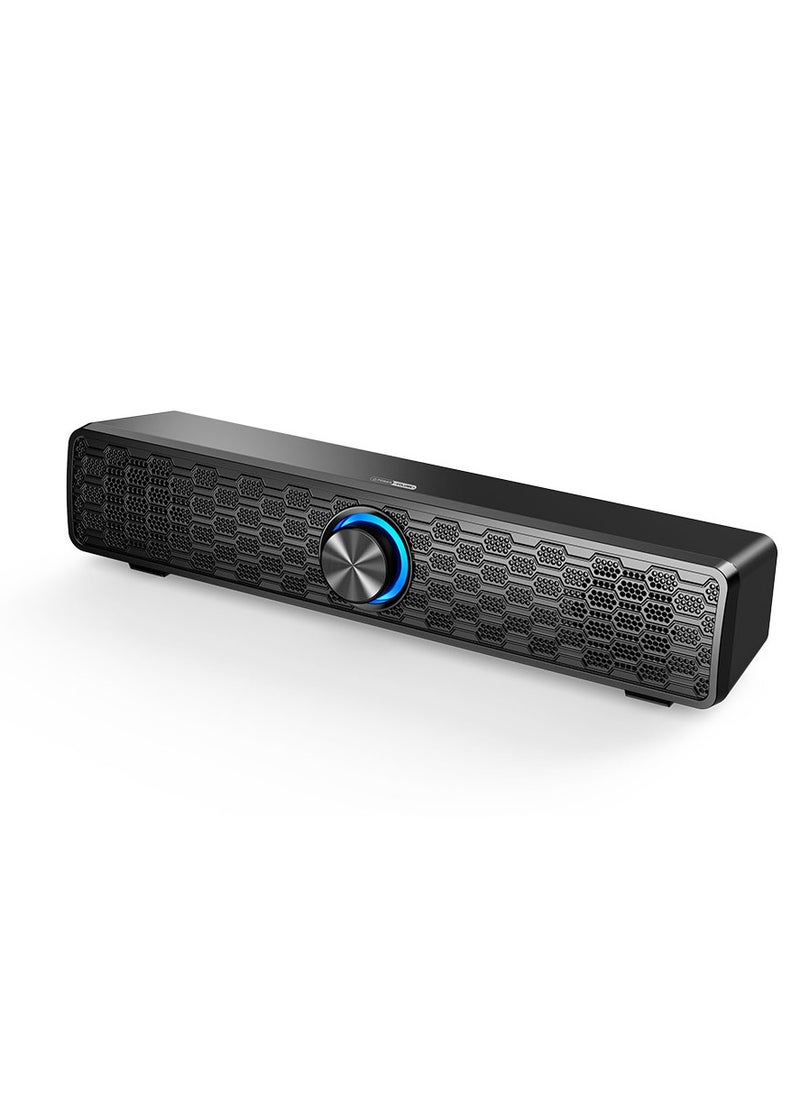 داتا زون مكبر صوت سبيكر صغير الحجم لأجهزة الكمبيوتر - صوت محيطي قوي - إضاءة LED - تحكم بكرة - منفذ USB + 3.5 ملم - 10 واط  - Image 1