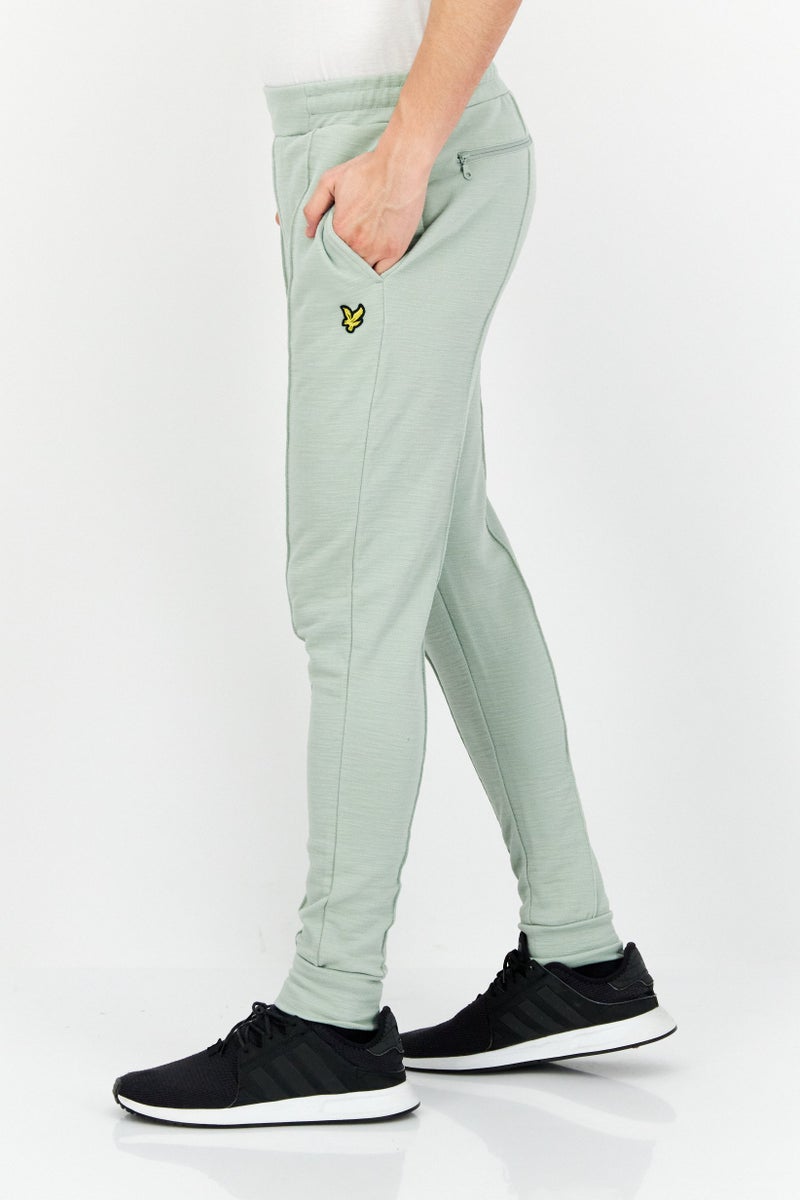 Lyle & Scott Men Regular Fit Brand Logo Sweatpants, Sage Green - Image 3