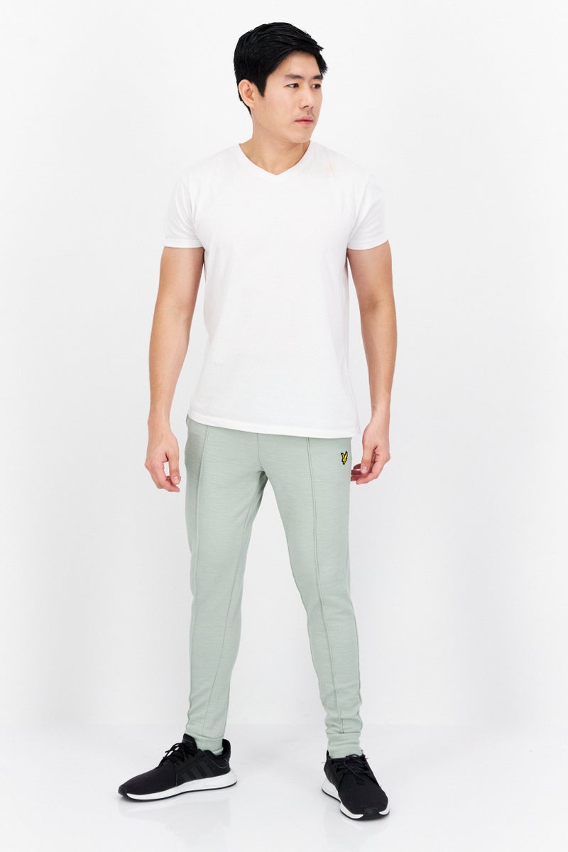 Lyle & Scott Men Regular Fit Brand Logo Sweatpants, Sage Green - Image 2