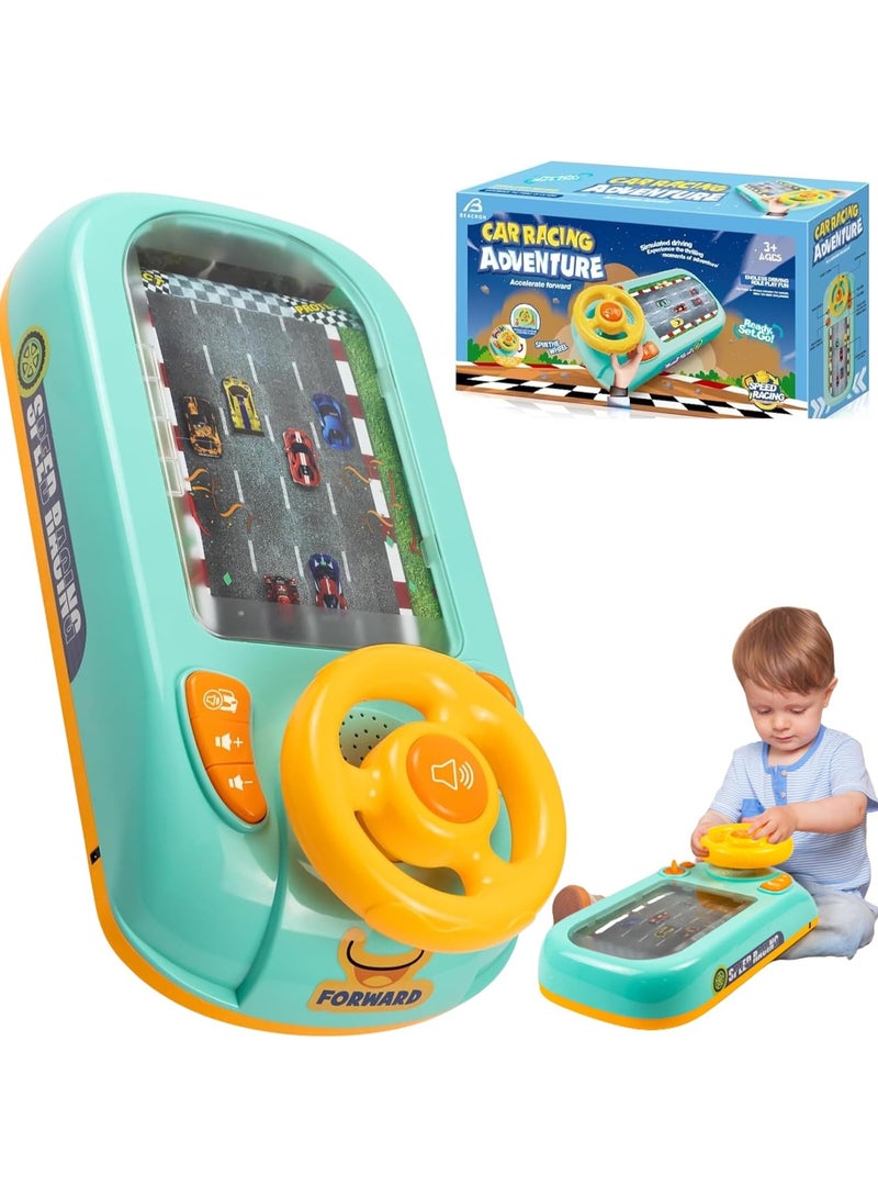 Kids Steering Wheel Car Racing Game Toy – Driving Simulator with Music, Horn & Adjustable Speed, USB Rechargeable, Non-Toxic ABS, Suction Cup Base, Gift for Boys Girls Ages 3+ - Image 1