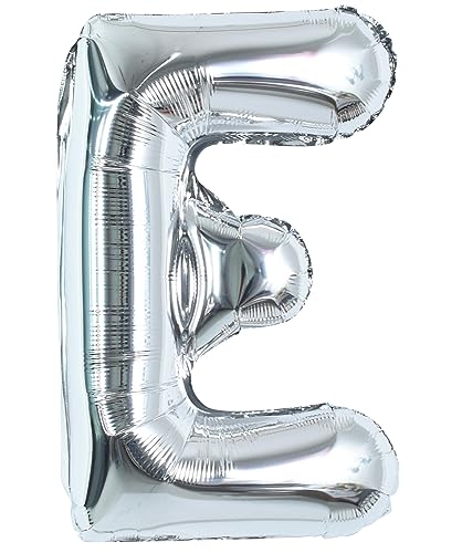 TONIFUL 40 Inch Large Silver Letter E Balloons Helium BalloonsFoil Mylar Big Letter Balloons for 2026 New Year Eve Graduation Wedding Baby Shower Birthday Party Anniversary Supplies Decorations - Image 1