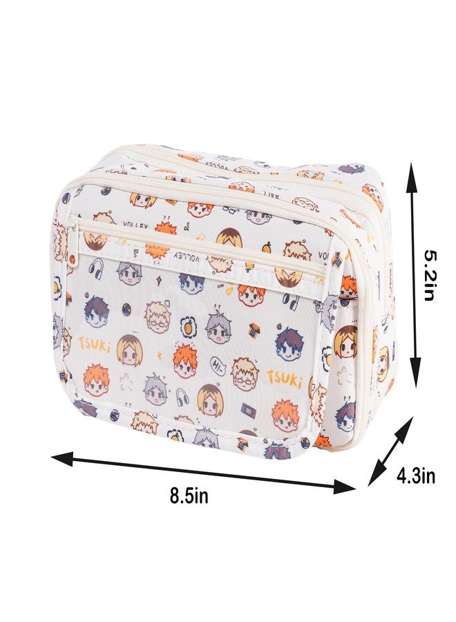 JUTOROSY Cute Pencil Case, Pencil Pouch with Zipper, Pen Case Large Capacity Stationery Bag for Cartoon Aesthetic School Supplies, Makeup Bag, Box Organizer for Office Desk Accessories - Image 4