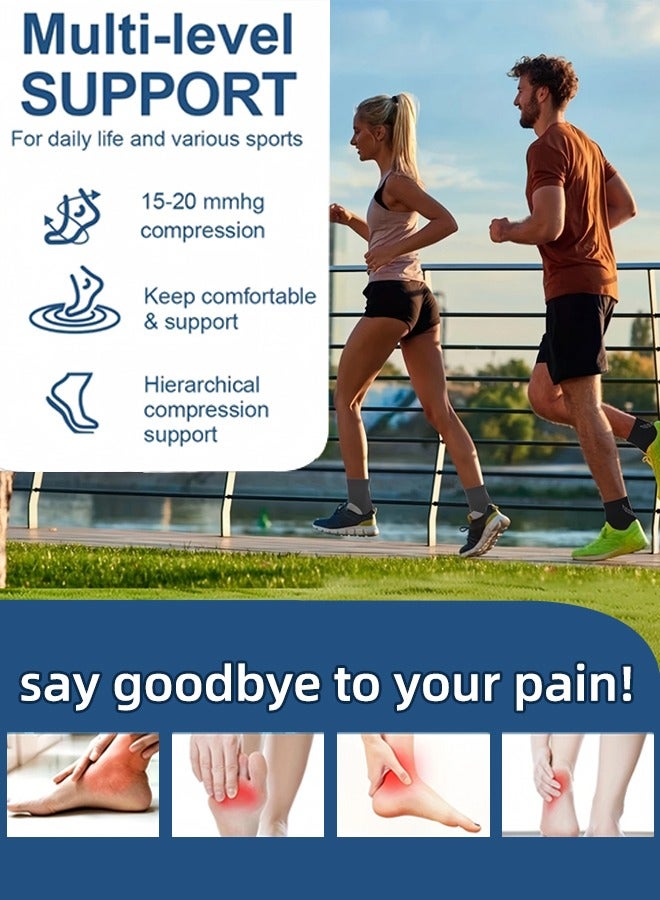 Generic Knitted Compression Ankle Socks | Anti-Sprain Support For Running, Dancing And Sports | Unisex Stability Socks Sports Ankle Support Anti-Sprain Socks | Ankle Support Anti-Sprain Socks Gray M Size - Image 3