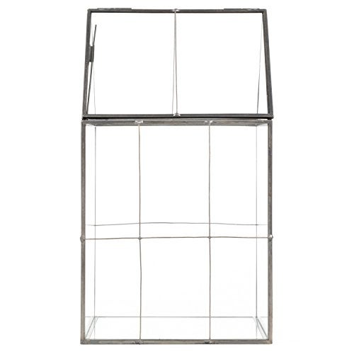 DECO D'Eco Glass Geometric Plant Terrarium (6x5x11) - Fall Centerpiece for Succulents, Air Plants & Moss - Home & Office Decor - Hinged Roof, Black Accents, Spooky Halloween Display - Gift for Gardeners - Image 3