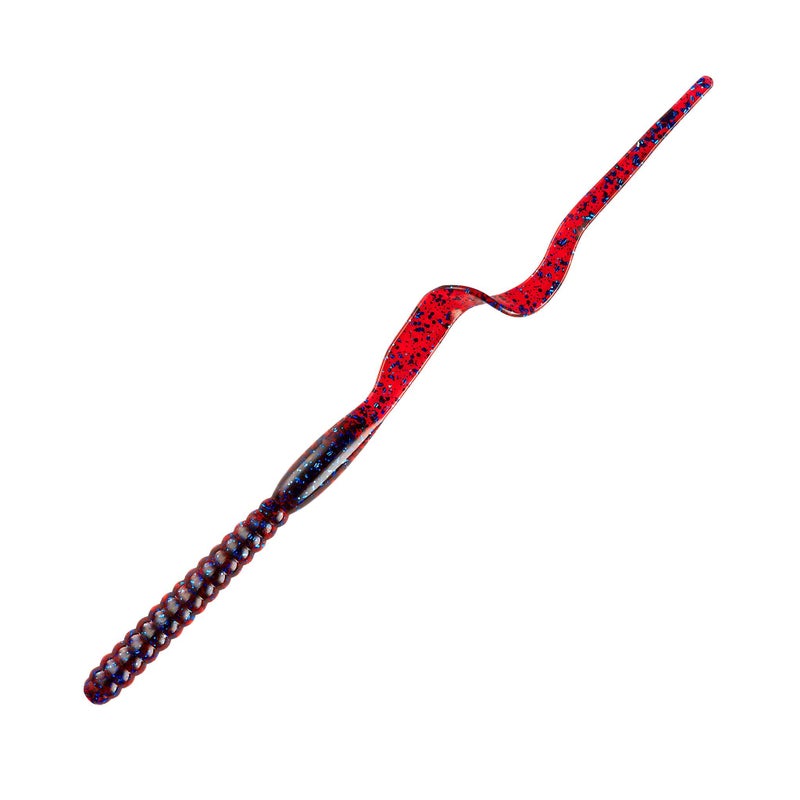 Yum Lures Ribbontail Worm Curly-Tail Swim-Bait Bass Fishing Lure, Plum, 7.5'' - Image 1