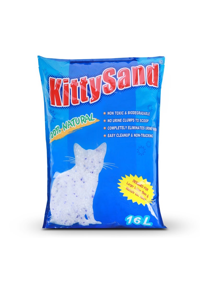 Kitty Sand - 100% Natural Silica Crystal Premium Quality Cat Litter 16L - Image 1