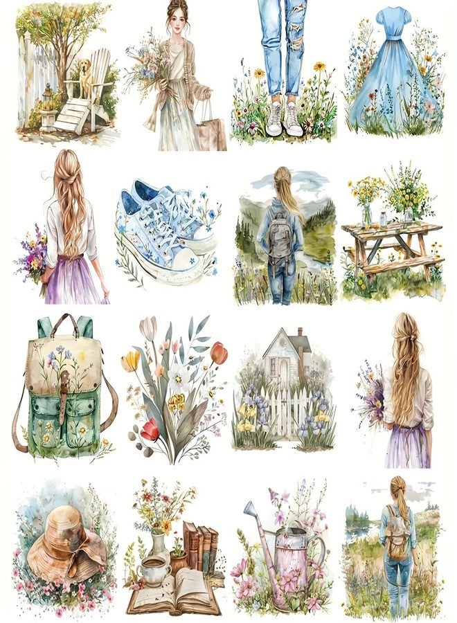 SLGIFT Set of Vintage Spring Stickers for Journaling, Featuring Creative Outdoor Flowers, Perfect for Scrapbooking, Diary Albums, and School Stationery Decoration - Image 2