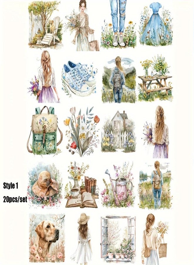 SLGIFT Set of Vintage Spring Stickers for Journaling, Featuring Creative Outdoor Flowers, Perfect for Scrapbooking, Diary Albums, and School Stationery Decoration - Image 5