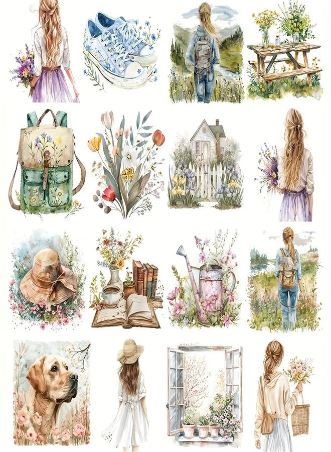 SLGIFT Set of Vintage Spring Stickers for Journaling, Featuring Creative Outdoor Flowers, Perfect for Scrapbooking, Diary Albums, and School Stationery Decoration - Image 4