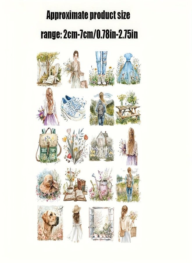 SLGIFT Set of Vintage Spring Stickers for Journaling, Featuring Creative Outdoor Flowers, Perfect for Scrapbooking, Diary Albums, and School Stationery Decoration - Image 3