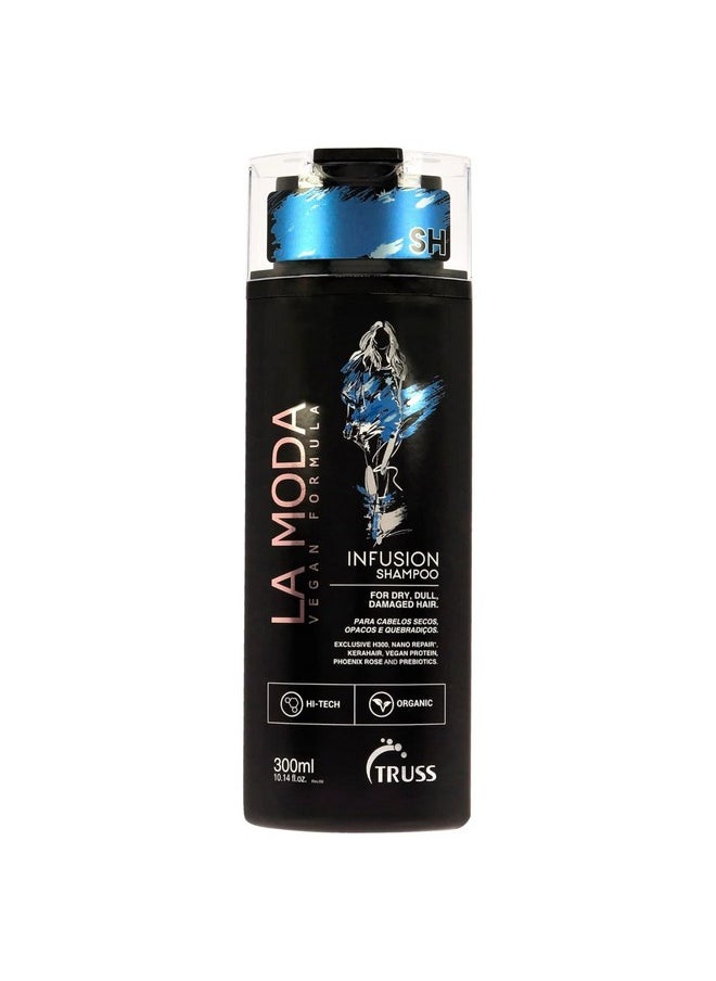 Truss La Moda Infusion Shampoo For Dry, Dull, Damaged Hair - 100% Vegan Keratin & Collagen Anti-Aging, Color Safe Shampoo Deeply Hydrates, Protects & Restores For Strong, Soft, Shiny Hair  - Image 1
