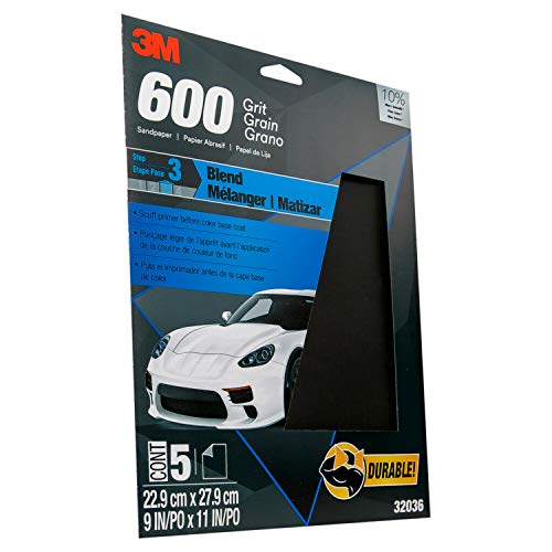 3M Wetordry Sandpaper, 32036, 600 Grit, 9 in x 11 in, 5 Sheets Per Pack - Image 5