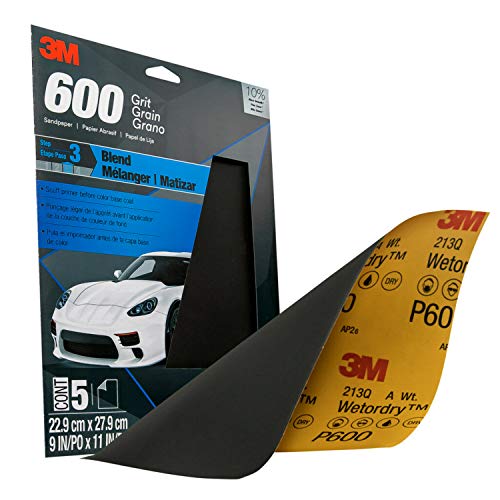 3M Wetordry Sandpaper, 32036, 600 Grit, 9 in x 11 in, 5 Sheets Per Pack - Image 4