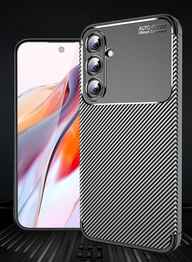 أوتو فوكس جراب حمايه سيليكون تصميم1 مقاوم للصدمات حمايه للكاميرا متوافق مع Samsung Galaxy A35 (اسود) - Image 1