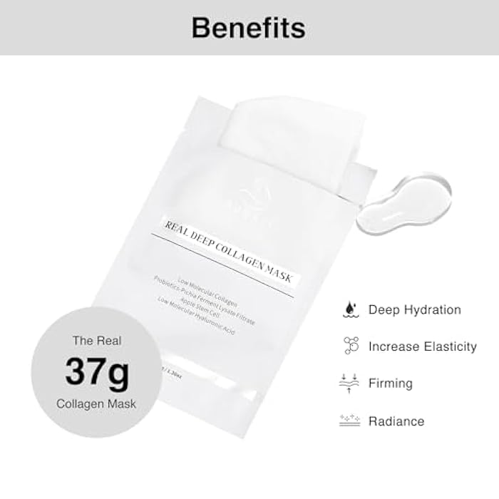 SUDAJI Apple Stem Cells Probiotics Collagen Face Mask (37gx5ea), Hydrating Overnight Hydrogel Mask for All Skin Types – Elasticity Enhancing, Firming, Moisturizing​ - Image 3