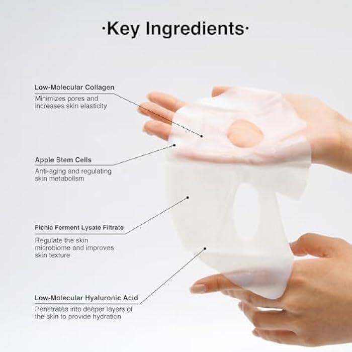 SUDAJI Apple Stem Cells Probiotics Collagen Face Mask (37gx5ea), Hydrating Overnight Hydrogel Mask for All Skin Types – Elasticity Enhancing, Firming, Moisturizing​ - Image 2