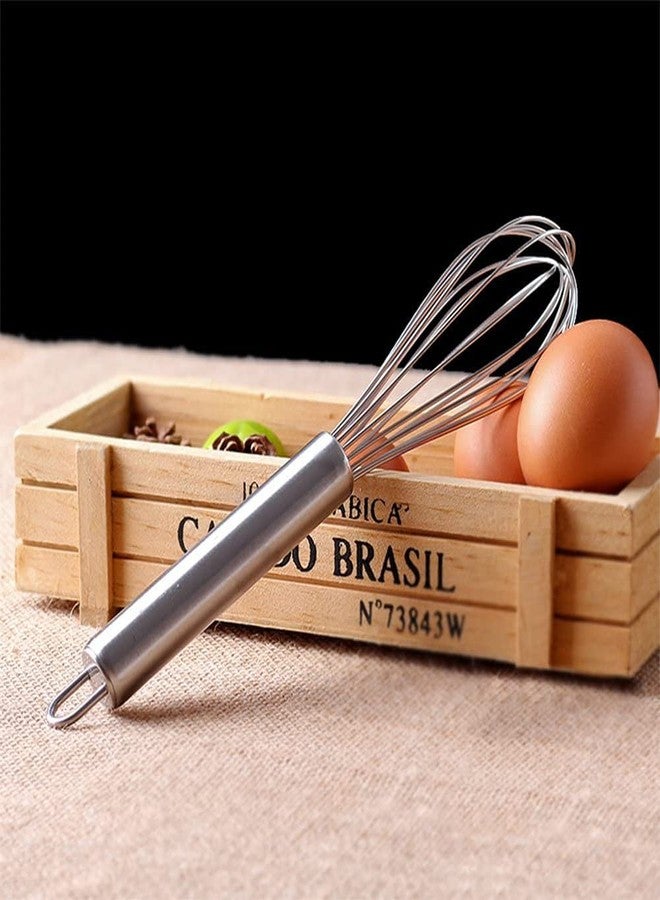 KitchenFest® Hand-held Stainless Steel Manual Egg Beater Milk Whisk Kitchen Baking Tool - 10 Inch - Image 1