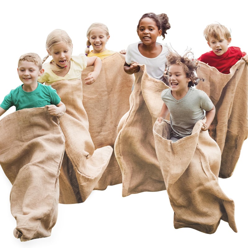 JOYIN 6 Pack Large Burlap Potato Sack Race Bags, 39" x 25" Potato Sacks Racing Bags for Kids & Adults,Outdoor Play, Family Reunion, Outdoor Picnic Party, Outside Yard Lawn Easter Carnival Games - Image 1