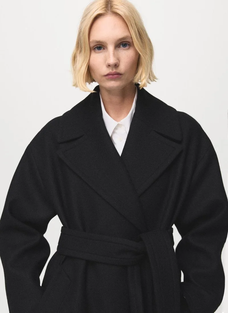 MANGO Manteco wool coat with belt
