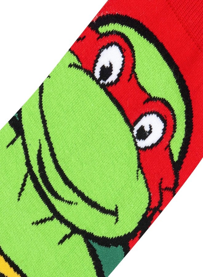 Odd Sox جوارب أود سوكس - جوارب رافائيل من سلاحف النينجا - تصميم كرتوني مرح لسلاحف النينجا - طباعة مميزة - مقاس متوسط للجنسين - مزيج قطني مريح - هدية رائعة وجريئة لمحبي سلاحف النينجا - Image 4