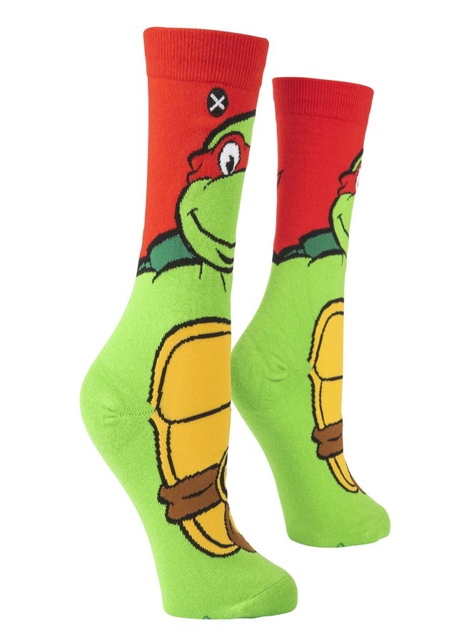 Odd Sox جوارب أود سوكس - جوارب رافائيل من سلاحف النينجا - تصميم كرتوني مرح لسلاحف النينجا - طباعة مميزة - مقاس متوسط للجنسين - مزيج قطني مريح - هدية رائعة وجريئة لمحبي سلاحف النينجا - Image 3