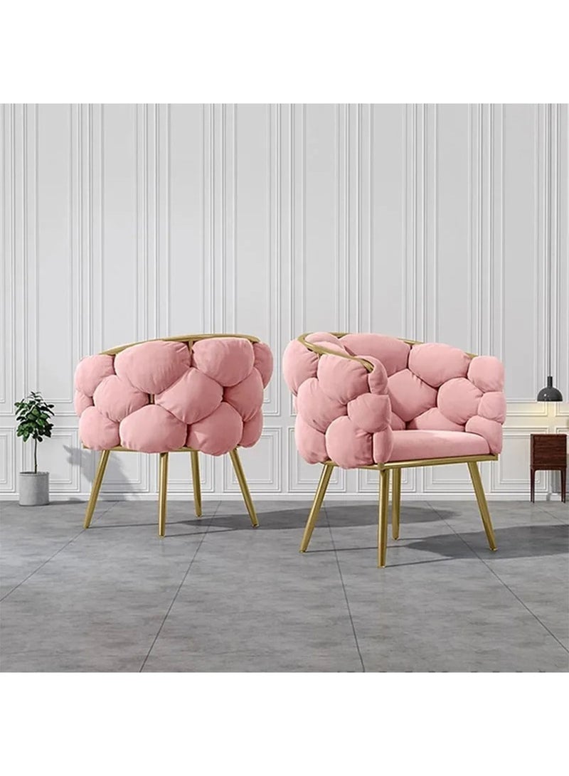 GT-Wheel Luxury Handmade Accent Chair Modern Velvet Armchair with Gold Metal Legs and Elegant Tufted Back - Image 4