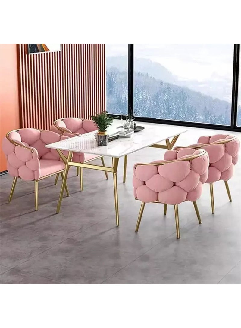 GT-Wheel Luxury Handmade Accent Chair Modern Velvet Armchair with Gold Metal Legs and Elegant Tufted Back - Image 5