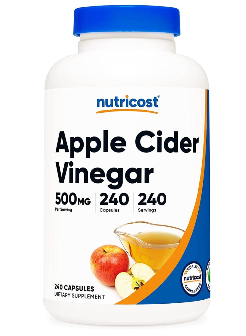 كبسولات خل التفاح 500 مجم ، 240 كبسولة نباتية - Image 1