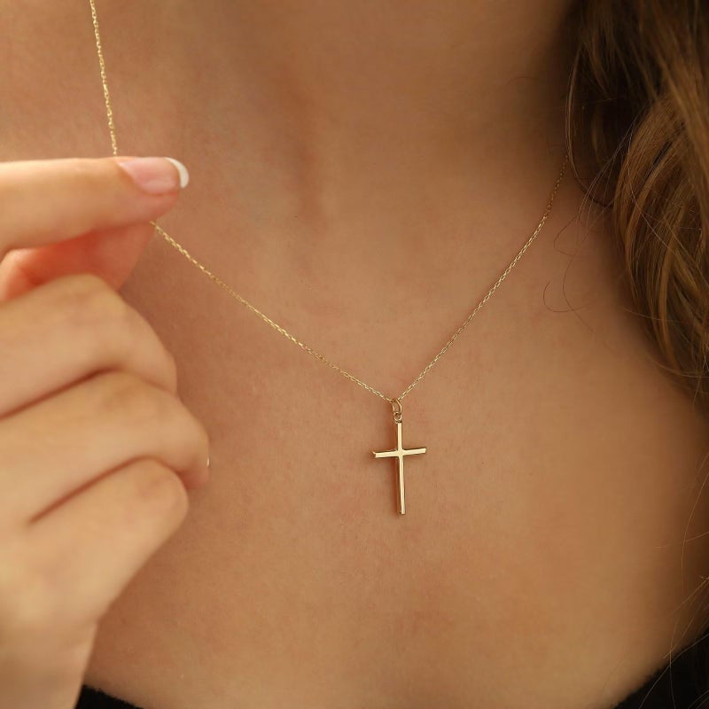 MONOZO Gold Cross Necklace Women Trendy - Dainty 14K-Gold-Plated Cross Necklace for Women Tiny Layered Pendant Necklaces Personalized Faith Jewelry First Communion Gifts for Her - Image 2