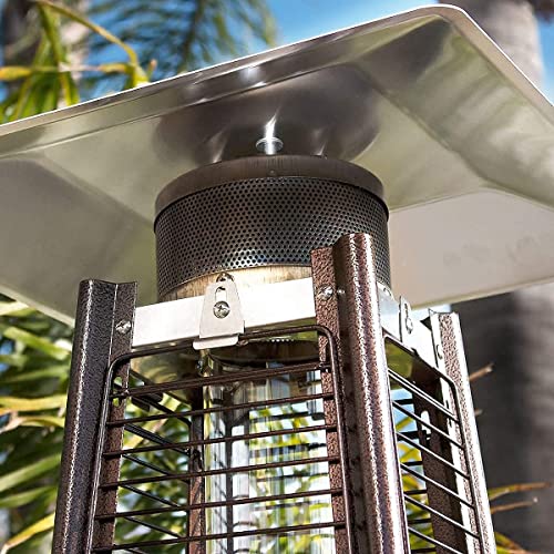 Kisworm Heat Reflector Shield for Glass Tube Heater, 4-Sided Pyramid Patio Heater Replacement Top - Hole Distance 2 3/4 Inches - Image 5